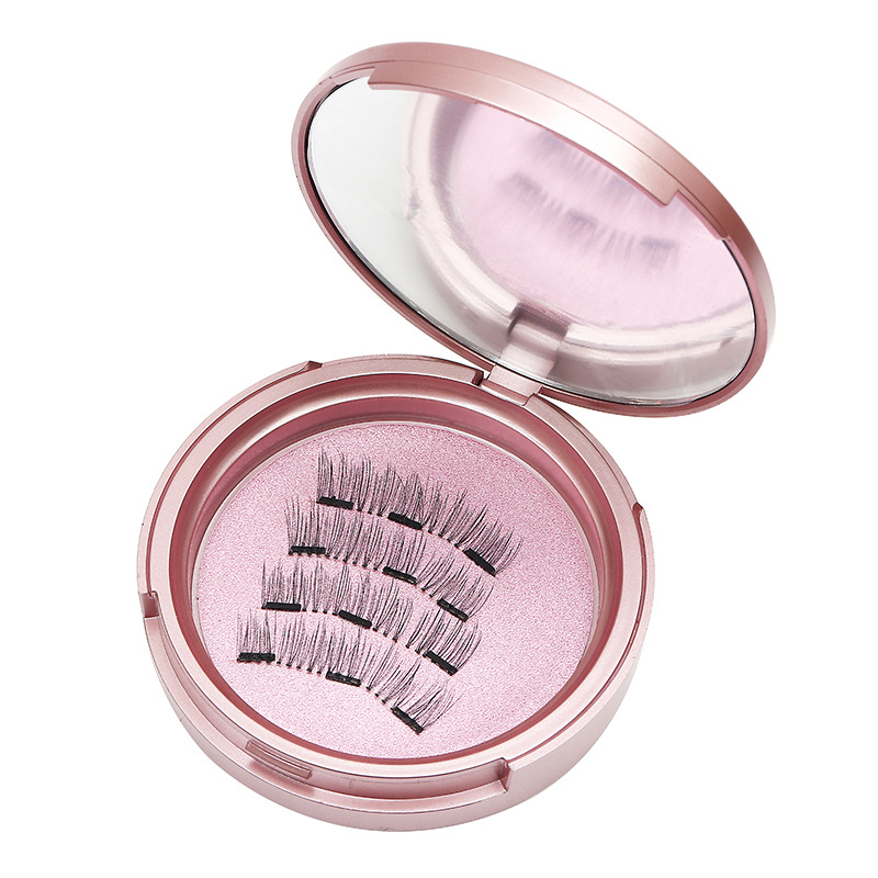 Dingsen Magnet False Eyelashes Glue-Free Eyelash 4 Pieces Magnetic Eyelash Style without Clip