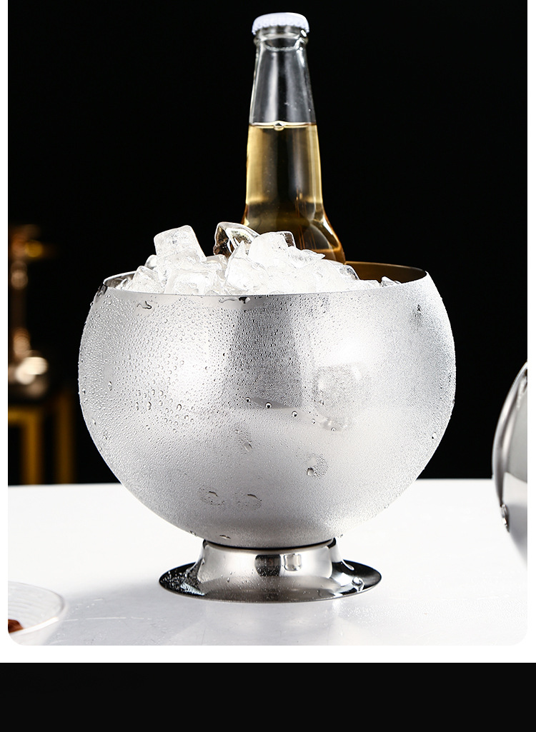 新款不锈钢冰桶红酒冰镇啤酒冰块桶ktv酒吧用具冰酒桶放冰块的桶