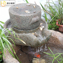 花园庭院装饰流水喷泉鱼池造景户外创意景观客厅落地石磨摆件招财