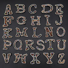 Beaded 26 letters of the alphabet embroidery cloth stickers