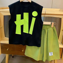 儿童短袖套装夏季背心两件套男童女童洋气3D立体韩版POLO儿童套装