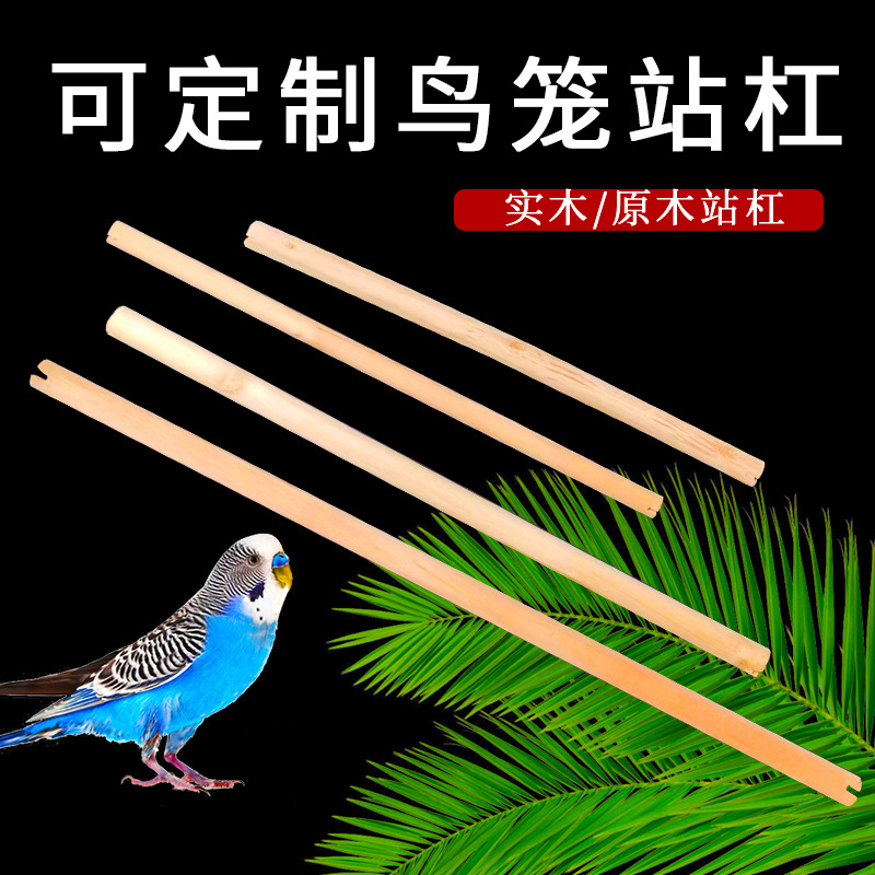 鸟用站杆木质实木带螺丝八哥鹩哥鹦鹉鸟站杠站棍鸟用品鸟笼配件杠