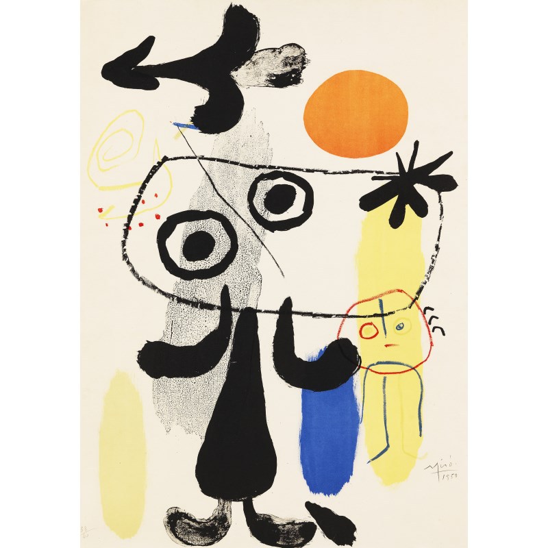 胡安米罗油画超现实主义抽象名画海报相框墙画客厅餐厅酒店装饰画