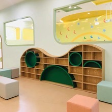 厂家定制创意书架定制绘本馆图书馆幼儿园展厅置物架圆形拱门造型