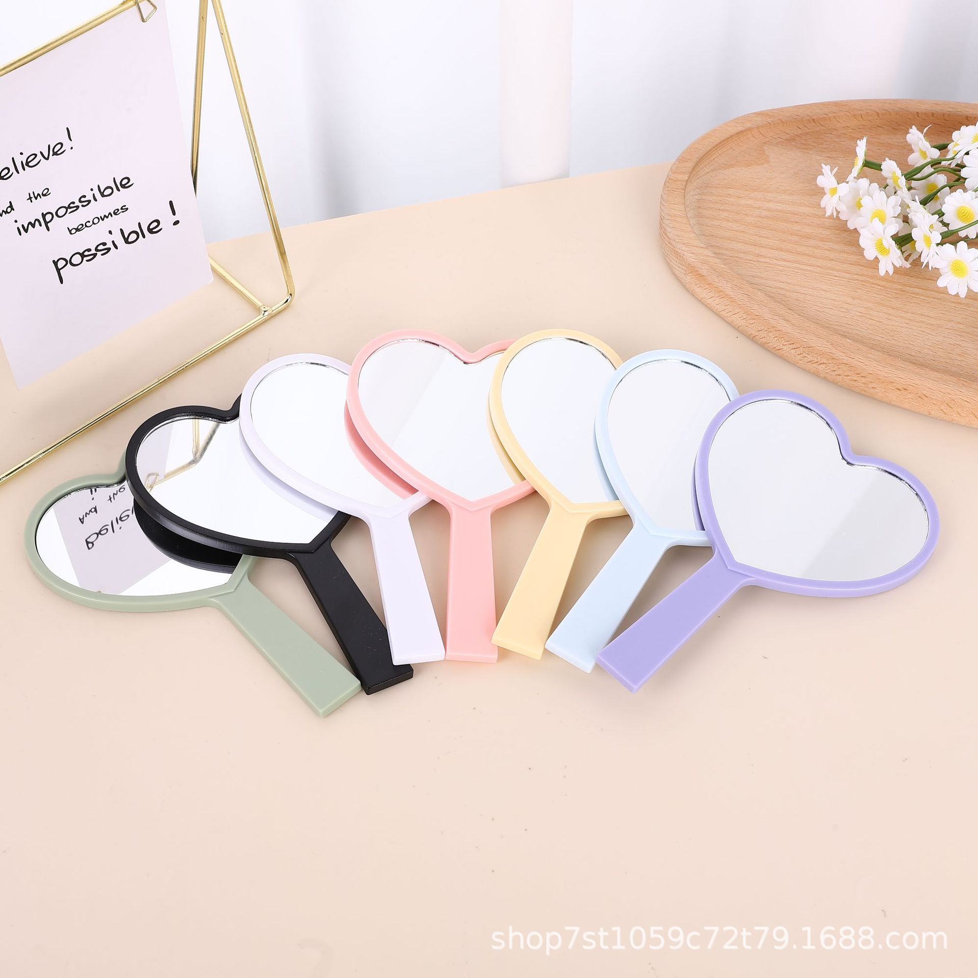 化妆镜手持镜子折叠儿童镜子家用化化妆镜手柄便携广告LOGO方形桌