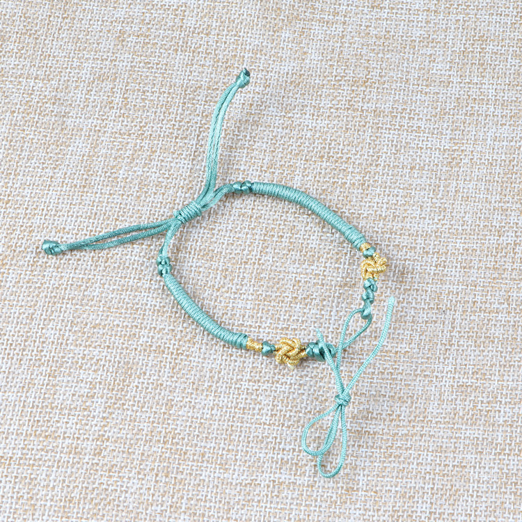 简约花结手绳编织绳半成品手链绳男女本命年红绳情侣可穿珠硬金银