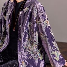冬季新款国风气质设计上衣重工亮片刺绣轻奢宽松棉服外套女 MZ011