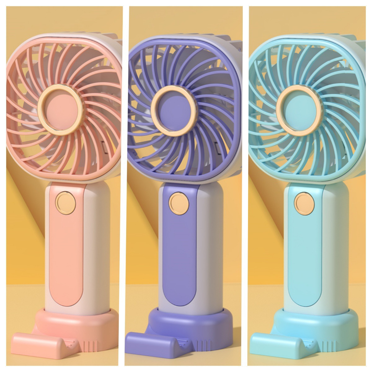 New Cartoon Handheld Fan Usb Rechargeable Small Fan Portable Portable Household Mini Small Electric Fan Student Gift