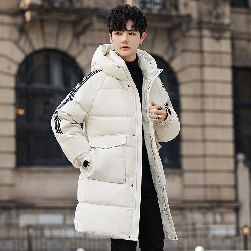 Men's Long below the Knee down Jacket Winter Thick down Jacket down Jacket Couple Fashion Brand New Hooded down Jacket Coat