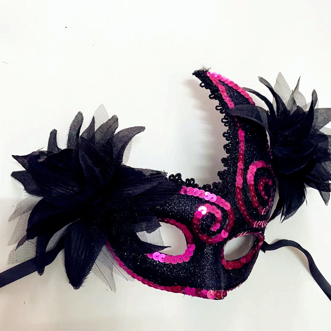 新款威尼斯夜店女神花朵面具万圣节化妆舞会派对女cosplay假面