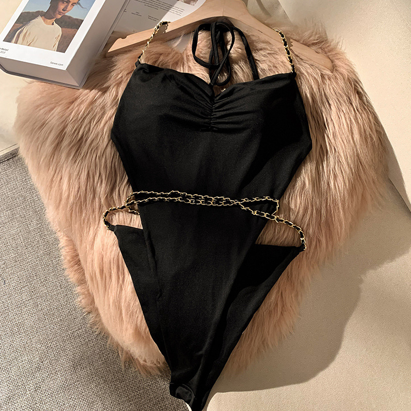 黑色连体衣春款女吊带背心内搭夏外穿性感别致减龄设计感小众上衣