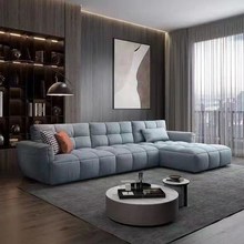 沙发侘寂风科技布艺沙发北欧极简约现代客厅大小户型直排贵妃沙发