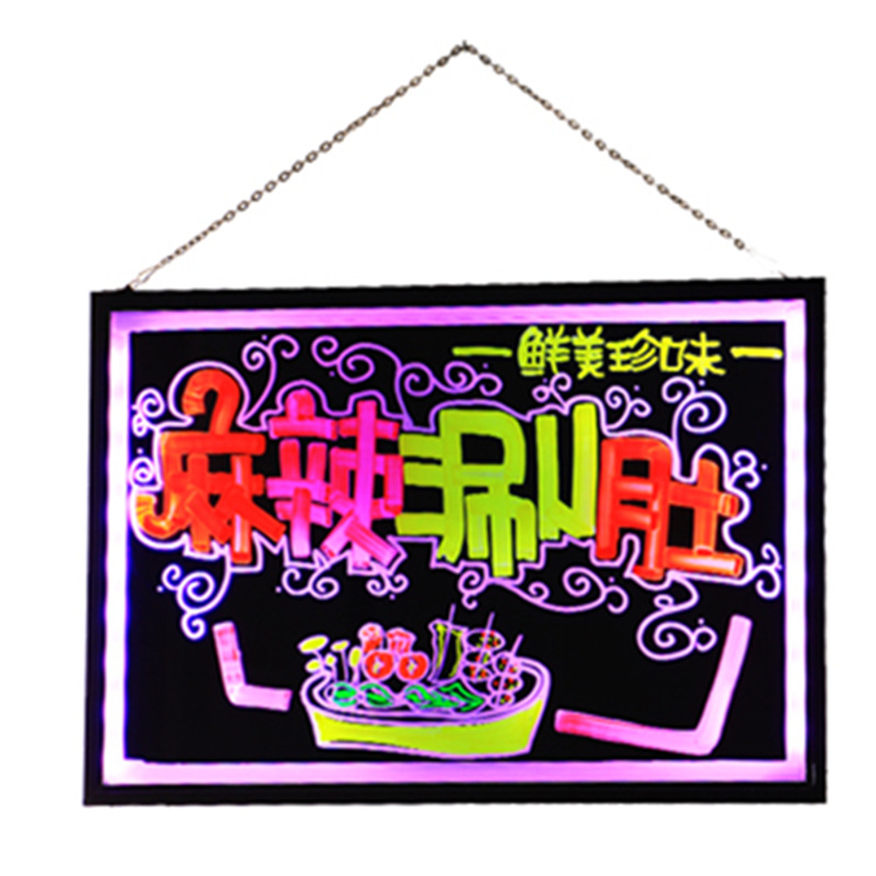 led电子荧光板挂墙闪光广告牌小牌子手写字发光悬挂充电立式黑板