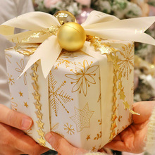 悦隐花艺礼品包装星星丝带鲜花烘焙蛋糕装饰品金色珍珠链圣诞灯饰