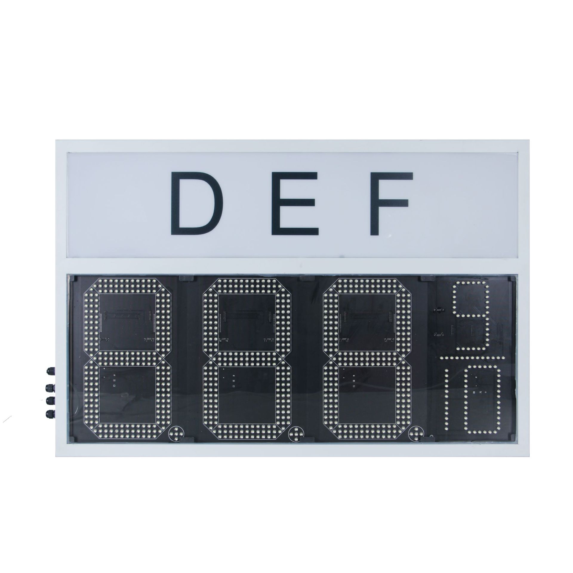 led油价牌 白色户外防水箱体带白色del背光源led显示屏数字看板