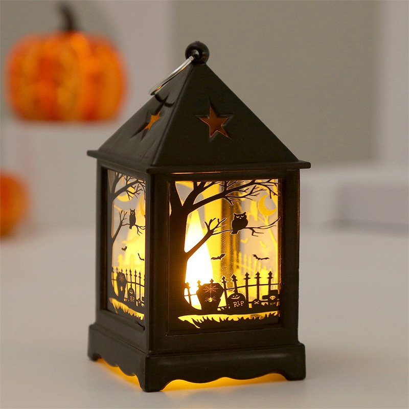 Halloween Mini Wind Light LED Candle Light Decoration Electronic Candle Night Lamp Retro Candlestick XINGX Decoration