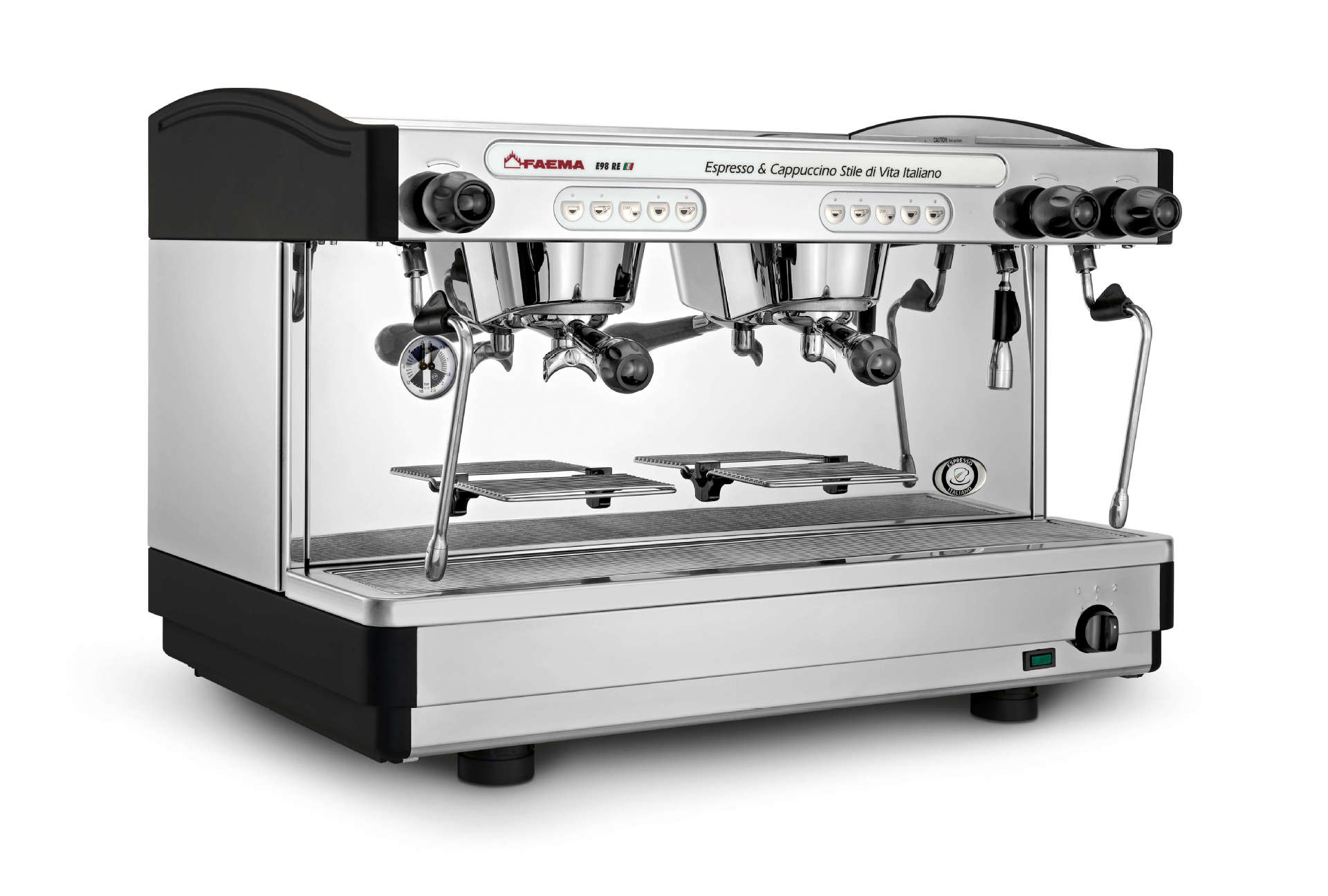 意大利飞马牌faema e98 re a2 电控双头高杯意式咖啡机,白色黑色