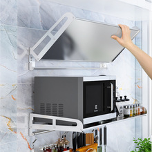 厂家可折叠免打孔厨房置物架壁挂式不锈钢微波炉挂大众支北欧风格
