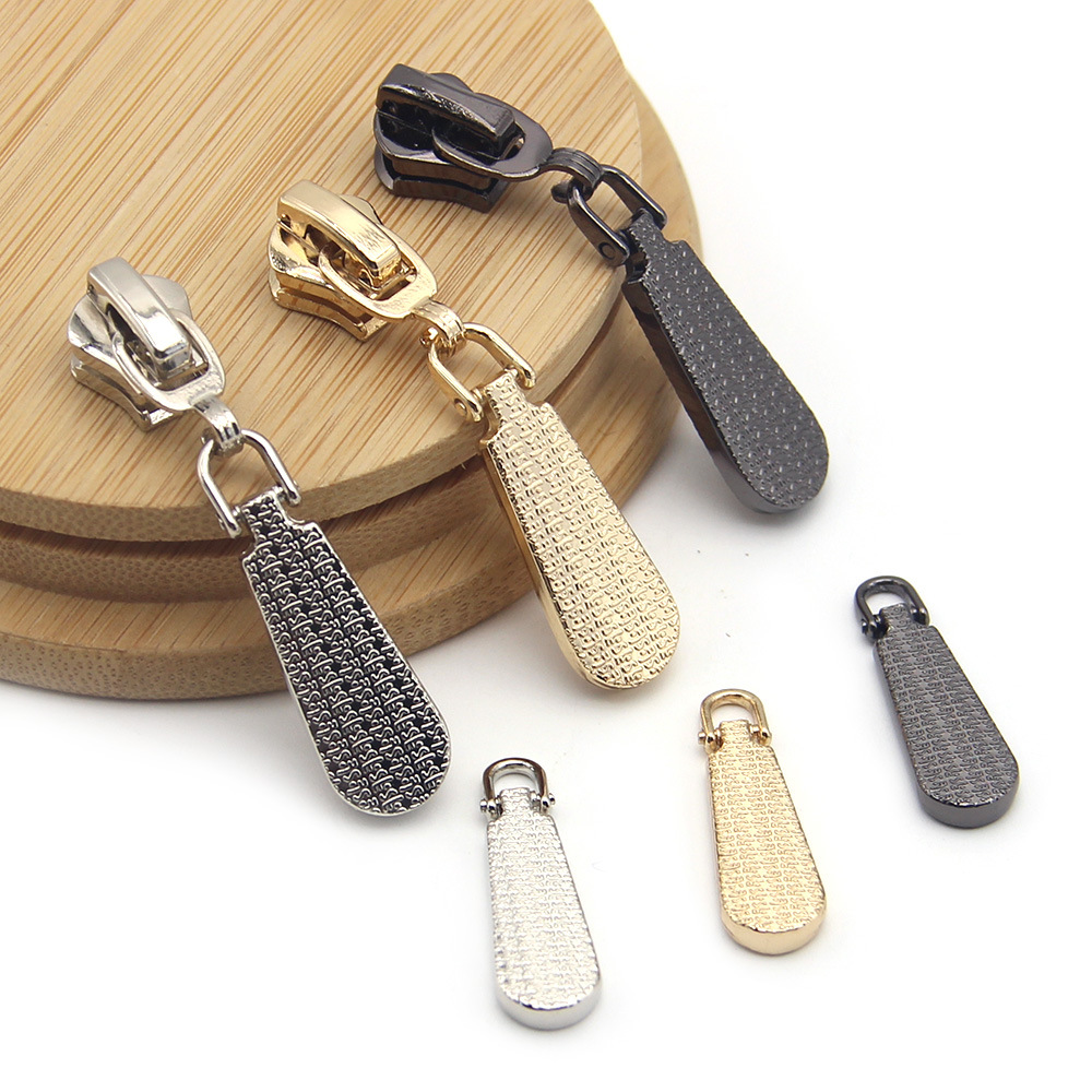 现货批发拉头椭圆活动花纹大小配套拉链吊坠5号3号金属尼龙拉链头