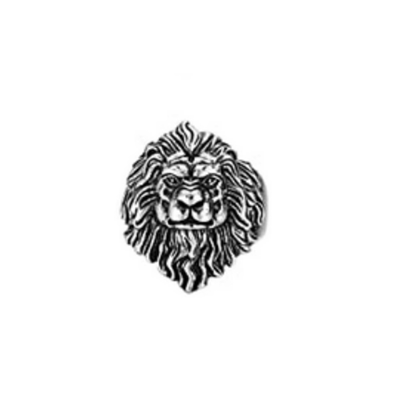Cross-Border Hot Sale Punk Ring Domineering Personalized Men's Lion's Head Skull Wolf Head Leopard Head Buddha Ring