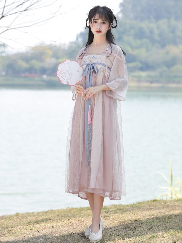 2023 Summer New National Style Improved Hanfu Fairy Sweet Ancient Style Daily Embroidery Elegant Han Elements Dress