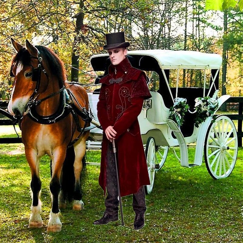 欧美爆款男装 中世纪复古男外套 朋克服装绅士宫廷装燕尾骑士