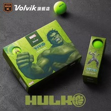 Volvik沃维克高尔夫彩球 标准款 12粒装 哑光三层球 VIVID浩克绿
