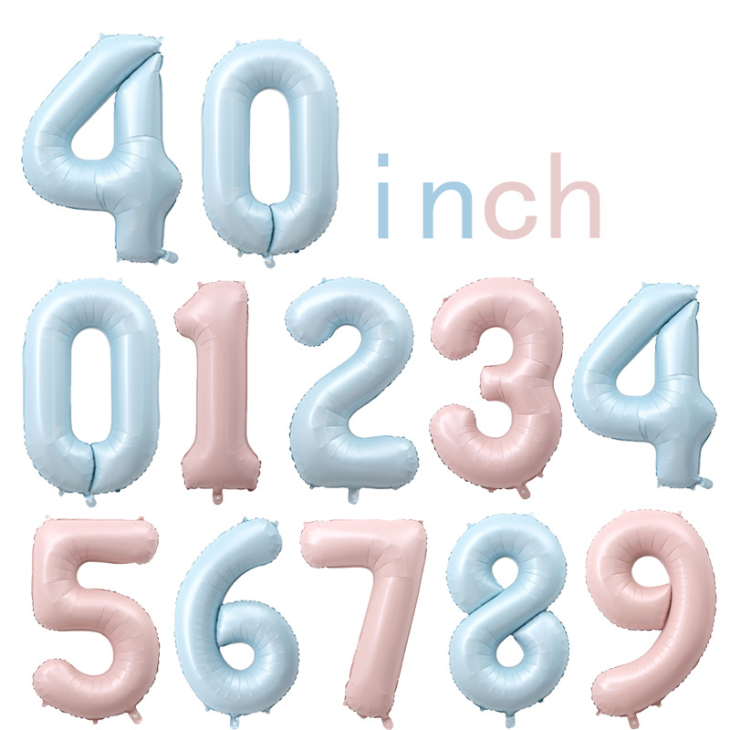 40寸大号生日数字婴儿蓝色婴儿粉色宝宝生日派对装饰批发铝膜气球