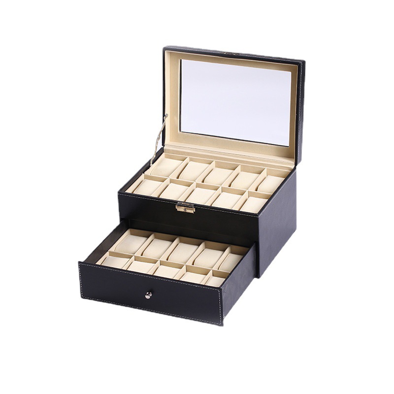 Factory in Stock Wholesale 3-Bit 6-Bit 10-Bit 12-Bit 20-Bit 24-Bit Pu Watch Box Storage Box Jewel Case and Packing Box