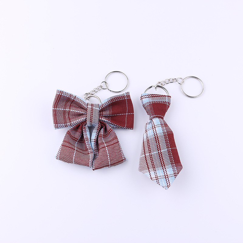 jk手作小物领结包包挂件蝴蝶结dk挂钥匙扣制服格裙布料同款小配饰