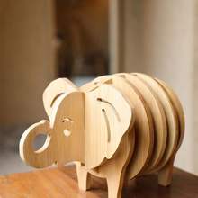 竹子立体动物餐垫收纳桌面摆件锅垫子杯垫大象隔热桌垫