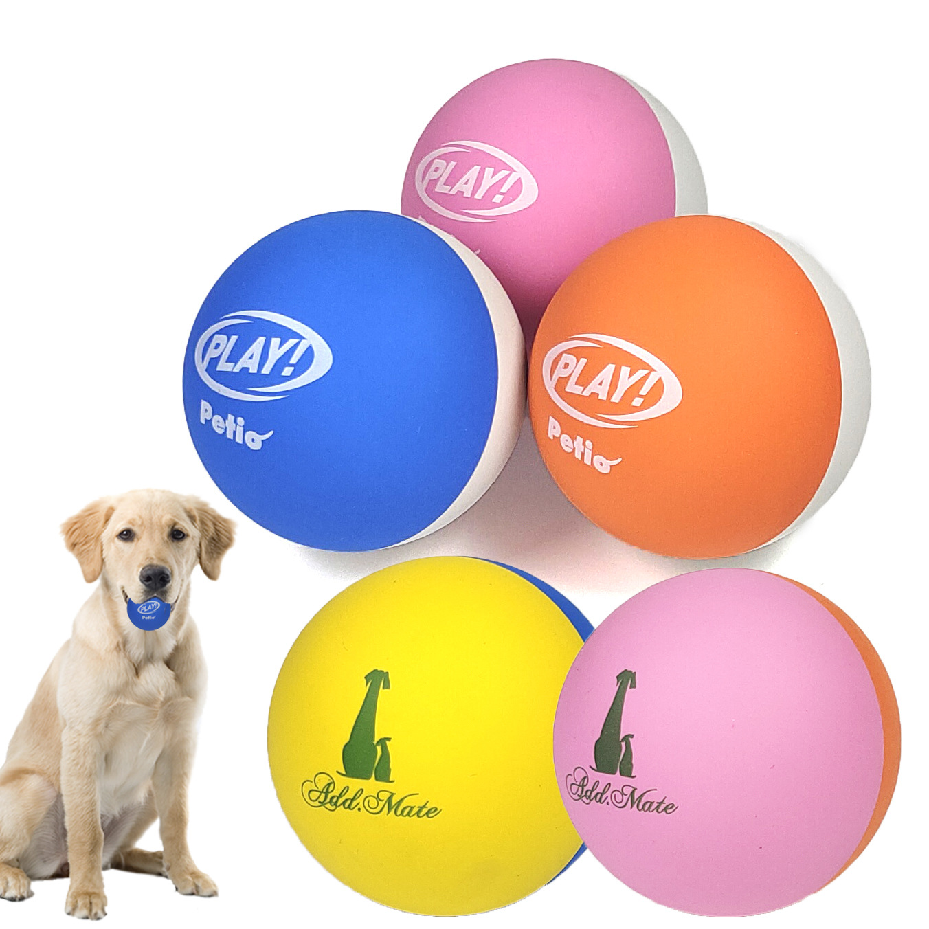 6cm橡胶空心球宠物玩具狗啃咬耐咬高弹力球户外训练浮水弹射球