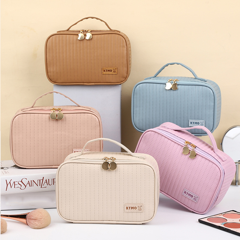 Ultrasonic Embossed Cosmetic Bag Women's Portable and Fashion Cosmetic Bag Travel Portable Makeup Wash Bag Wholesale