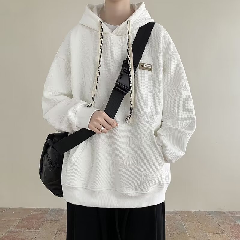 重磅连帽卫衣男春秋季2024新款卡通印花美式复古潮牌宽松大码外套