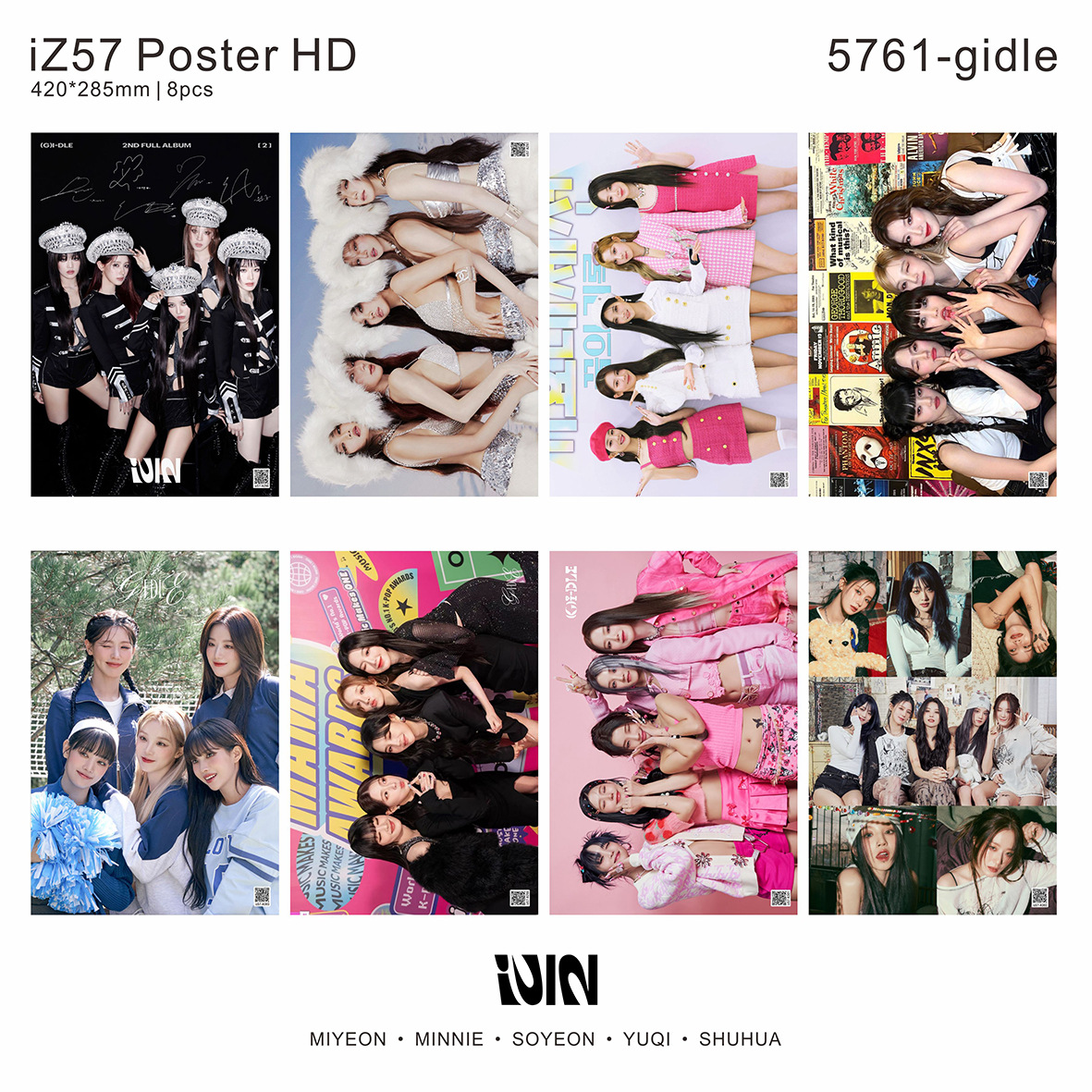 got7 f4 gidle ive itzy明星周边a3压纹海报学生爱豆卧室墙画8张