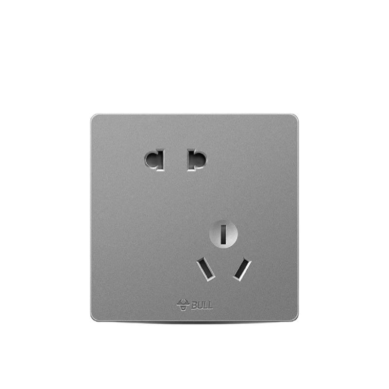 公牛开关插座批发86型面板墙壁五孔家用暗装5孔插座公牛g25星空灰