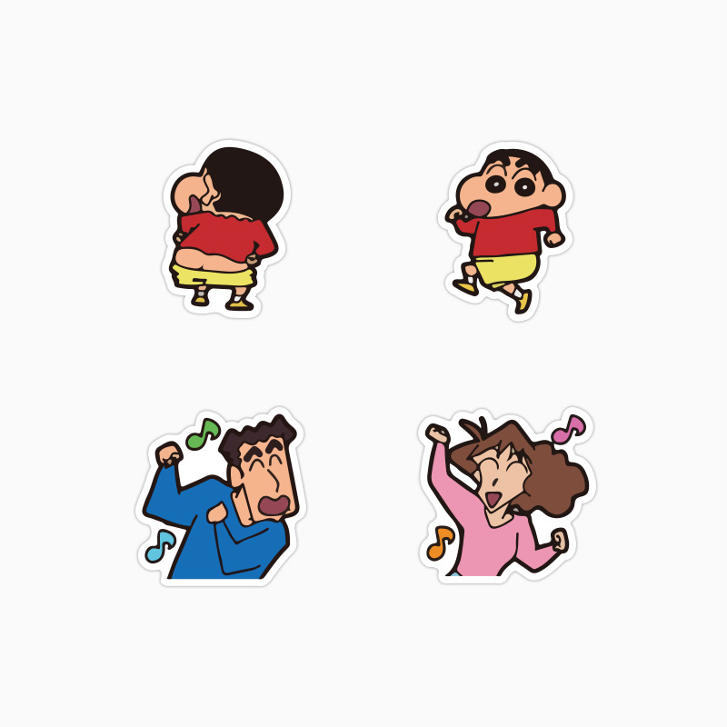 40枚新款蜡笔小新贴纸卡通可爱搞笑表情包手机平板手账装饰防水贴