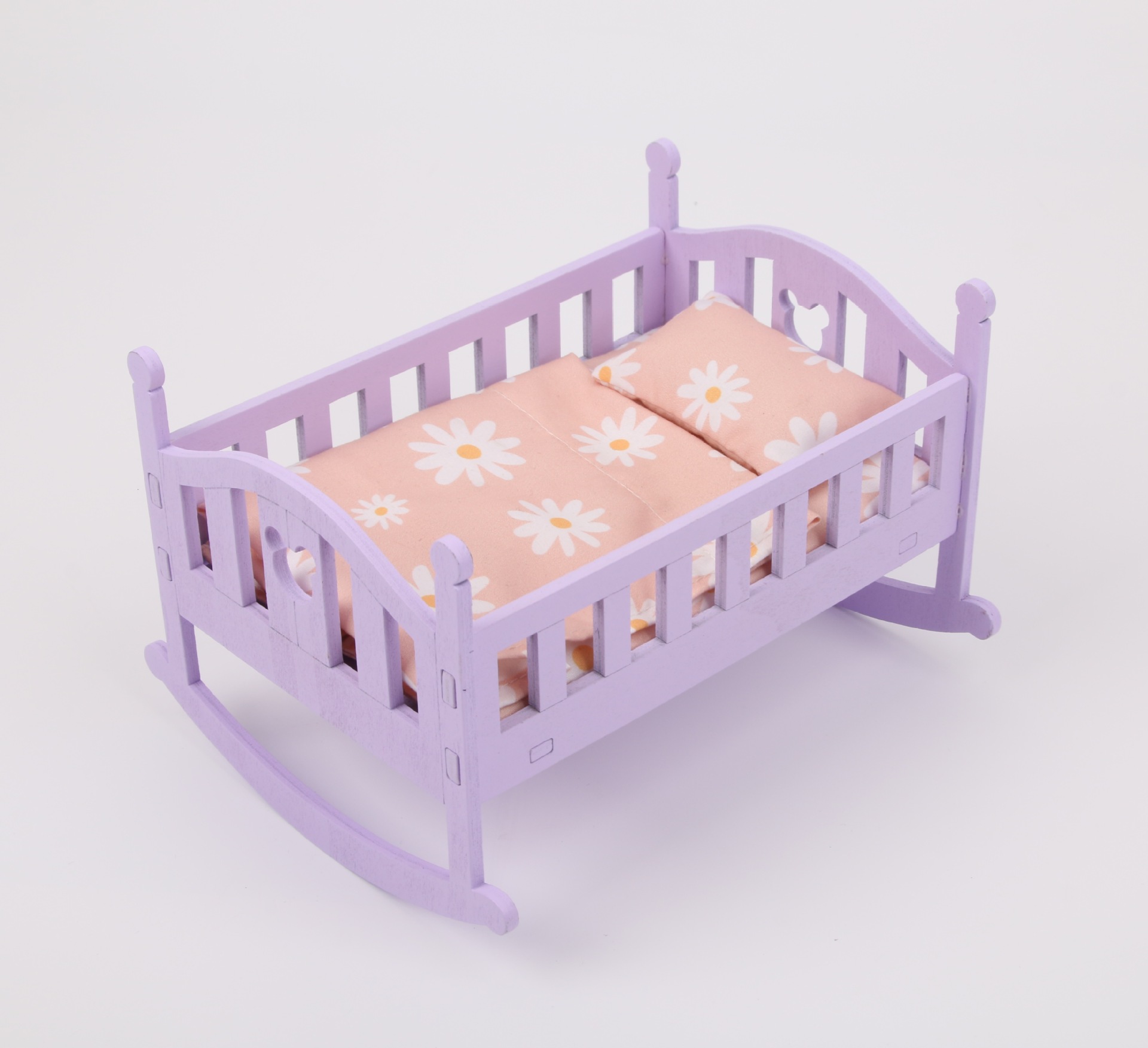 Foreign Trade Wooden Doll Bed Princess Bed Role Playing Wooden Baby Bassinet Children Play House Toy Set