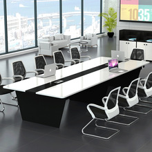 会议室长桌10人简约现代培训桌条形桌椅子会议桌椅组合