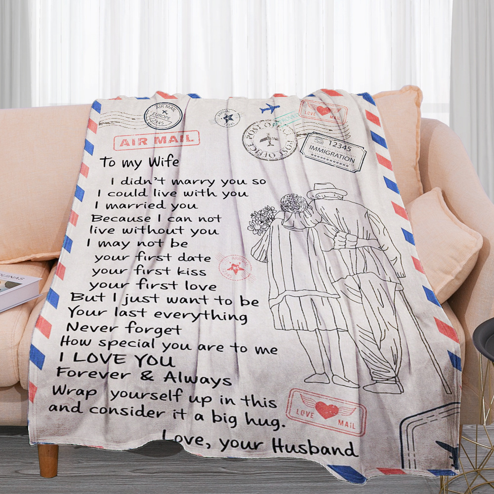 Amazon Message Letter Flannel Envelope Blanket Thanksgiving Gift for Parents Holiday Practical Gift Blanket