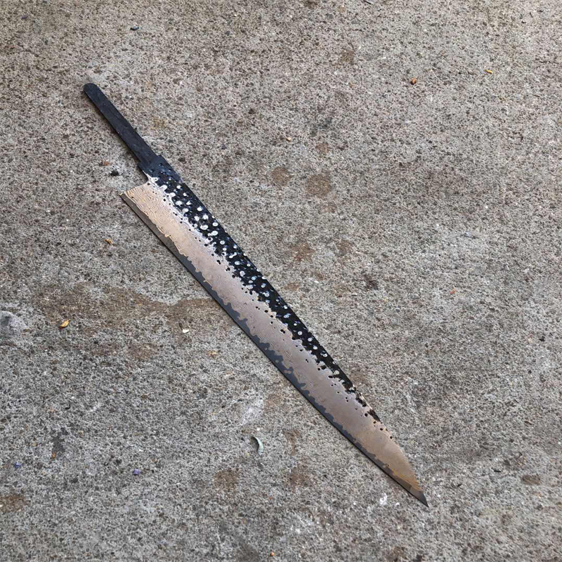 大马士革钢刀胚家用菜刀胚厨师刀胚鱼生刀切鱼片刀具