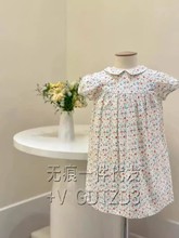 一件代发现货工厂2024夏季新款女童娃娃领裙子童装夏天碎花清新短