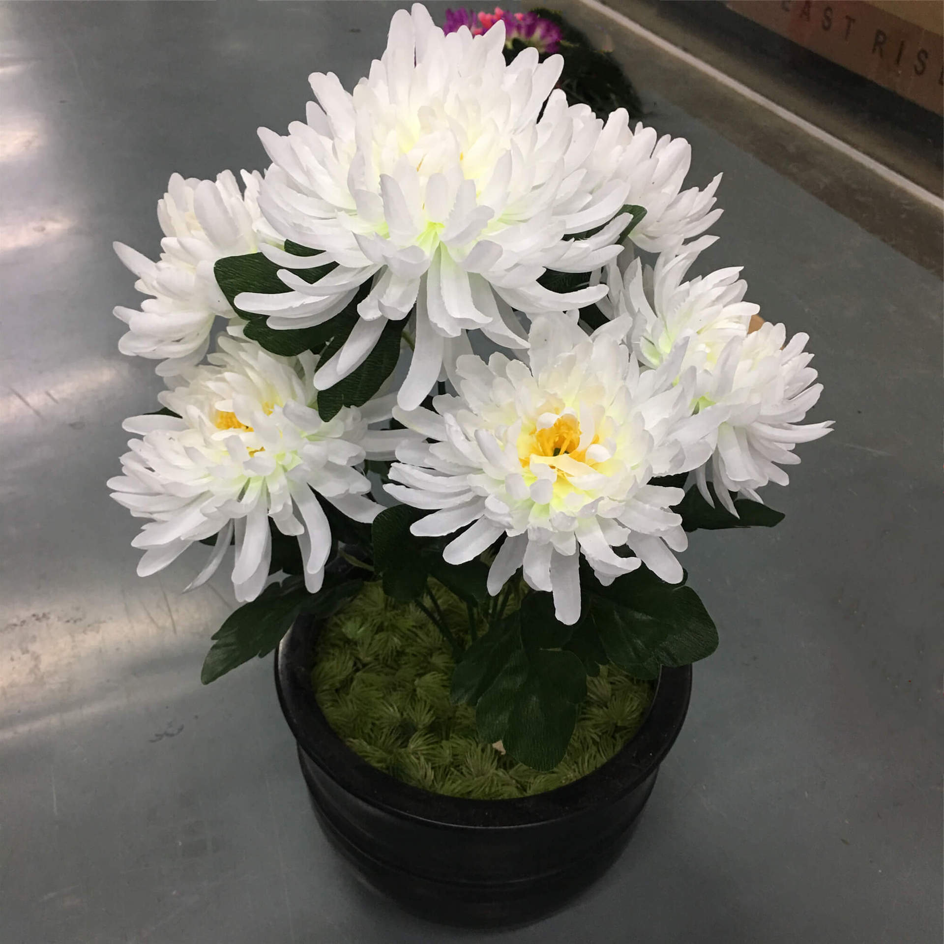 大花束仿真菊花白色黄色红色紫色清明节墓地上坟落地长60厘米150