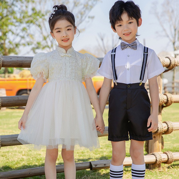 六一儿童节演出服幼儿园毕业照礼服女童蓬蓬裙小学生合唱表演服装