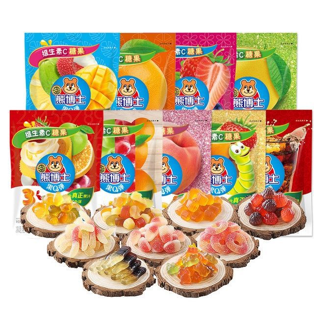 徐福记熊博士软糖60克儿童糖橡皮糖小熊可乐蚯蚓造型零食
