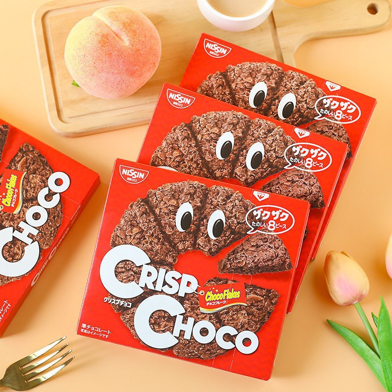 日本进口日清crisp choco巧克力味麦脆批45g麦脆片饼干 12盒一箱