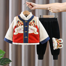 男童中国风唐装儿童秋冬款男宝宝周岁礼服中式拜年服汉服套装加厚