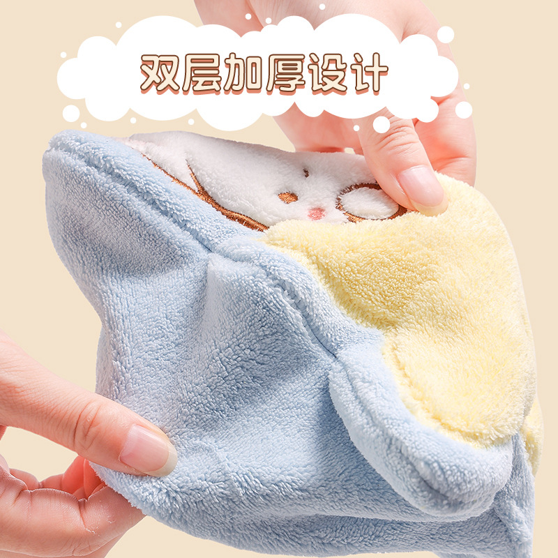 New Cartoon Adorable Pet XINGX Rabbit Hand Towel Household Coral Fleece Water-Absorbing Quick-Drying Children's Hand Washing Cloth Wholesale
