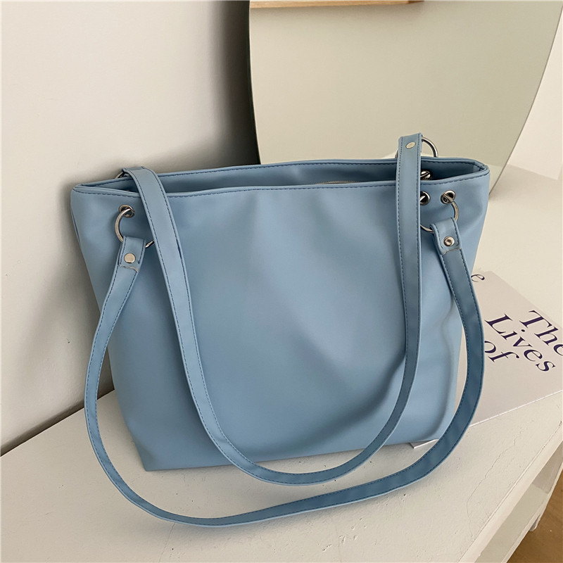 Bag Women's Bag New 2021 Spring Korean Style Shoulder Bag Simple Large-Capacity Bucket Bag Casual Solid Color Portable Support