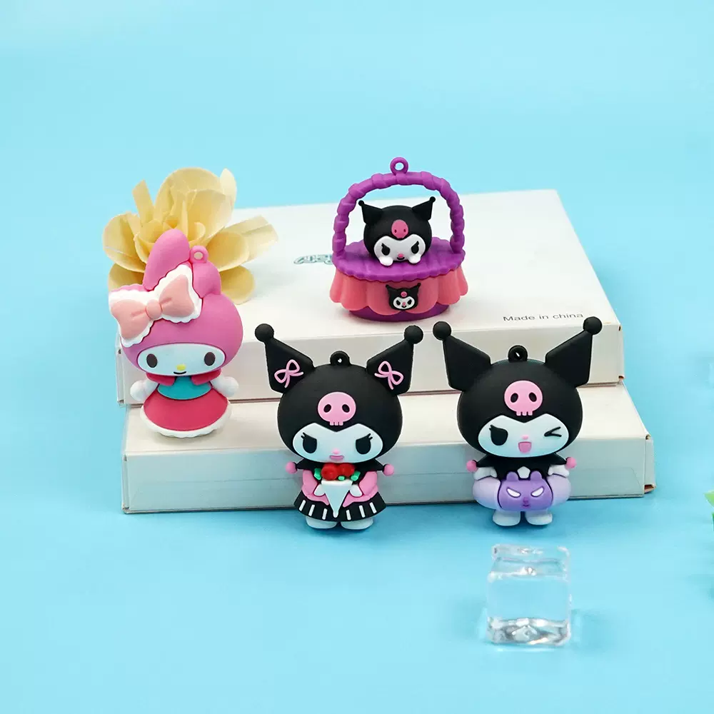 卡通库洛米系列钥匙扣公仔包包挂件桌面摆件儿童礼品盲盒考古批发